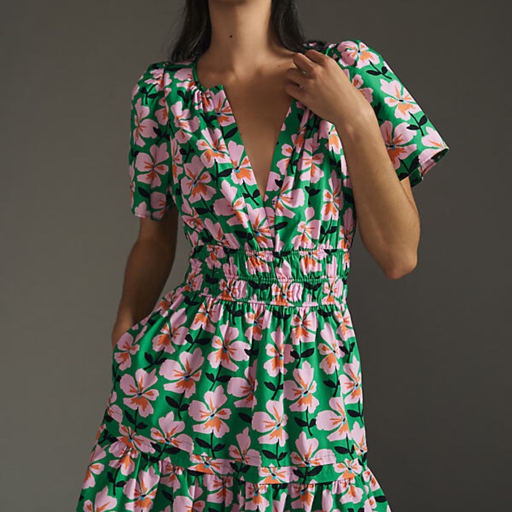 Anthropologie RARE Plumeria 🌸 Somerset Mini Dress